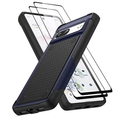 Imagem de Jeylly Capa para celular Google Pixel 7 5G, proteção de camada dupla à prova de choque, antiqueda, à prova de poeira, capa protetora feminina e masculina, capa fina para Google Pixel 7 5G, azul