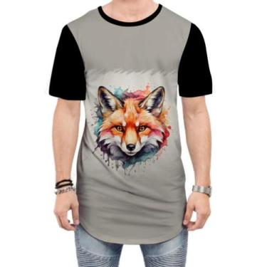 Imagem de Camiseta Longline Raposa Fox Ilustrada Abstrata Cromática 1 - Kasubeck