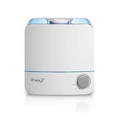 Imagem de Hamilton Beach Umidificador de névoa fresca TrueAir, 5,5 L, Whisper Quiet para quarto e escritório, bocal giratório, desligamento automático, sem filtros, branco (04700)