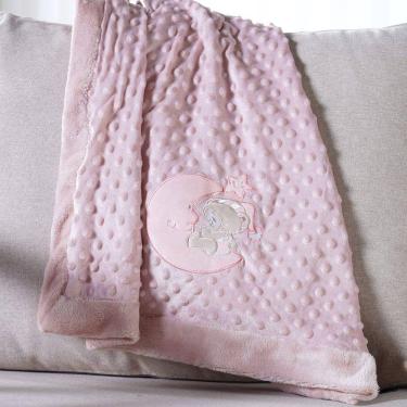 Imagem de Manta Bebê Dots Camada Dupla de Plush 100x70 com Bordado
