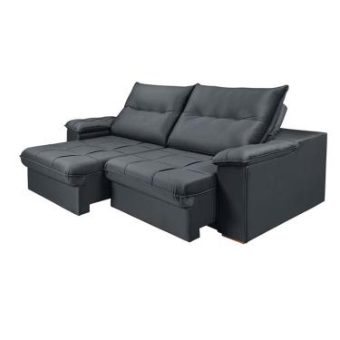 Imagem de Sofá 3 lugares Retrátil e Reclinavél Dalas Veludo Grafite 230 cm