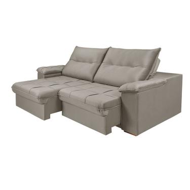 Imagem de Sofá 3 lugares Retrátil e Reclinavél Dalas Veludo Capuccino 230 cm