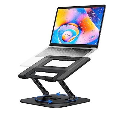 Imagem de MCHOSE Suporte Ergonômico para Laptop com Base Giratória de 360°, Altura Ajustável e Compatível com Laptops de 10 a 17 polegadas