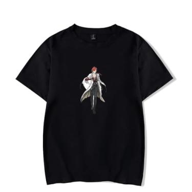 Imagem de Camiseta Wuthering Waves verão logotipo impresso 2024 nova camiseta feminina masculina manga curta, Estilo 4, P