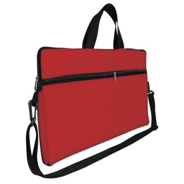 Imagem de Case Capa Maleta Premium Para Notebook Laptop de 15,6 com Alça de Mão Alça de Ombro e Zíper Lateral - Vermelho