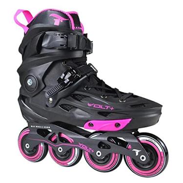 Imagem de Patins Inline Roller Traxart Volt+ Plus 2.0 Rosa Freestyle (41-42#10, Preto)