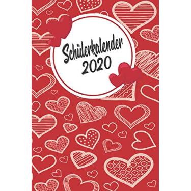 Imagem de Schülerkalender 2020: Kalender DIN A5 2020 1 Tag = 1 Seite mit großem Tagesplaner und großartiger Übersicht. Monatsübersicht, Erinnerung und Notizen in diesem Kalenderbuch. Herz rot Hand Banner