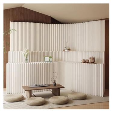 Imagem de Biombos e Divisórias Tela Retrátil De Painel Divisor De Sala De Papel De 6,56~13,12 Pés Com Prateleiras, Tela De Privacidade Portátil Dobrável, Divisórias De Parede Para Escritório Doméstico(200x240