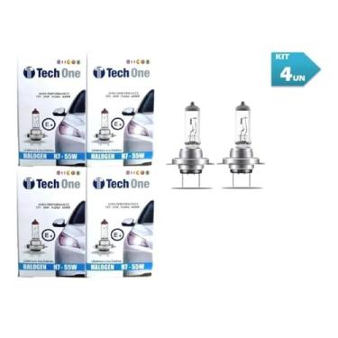 Imagem de Kit 4 Lâmpadas Halogena H7 55w 12v 4300k Tech One