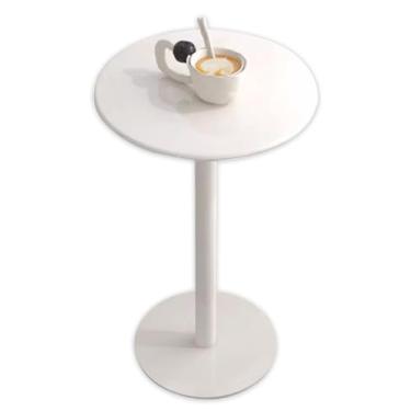 Imagem de Mesa de bar alta mesa de bistrô de metal mesa de centro redonda mesa de bar de coquetel com topo sólido e base de metal resistente, mesa de jantar alta mesa de bar bistrô, mesa lateral pequena