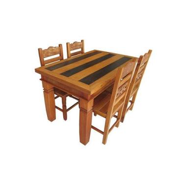 Imagem de Jogo de Mesa Rústico Loretta em Madeira de Demolição - Cód 2503 - Barr