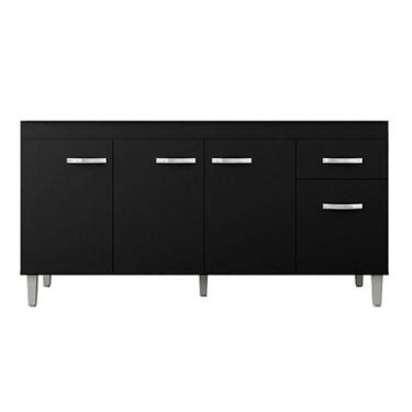 Imagem de Balcão de Pia Gabriela 150 cm Preto - AJL - AJL Móveis