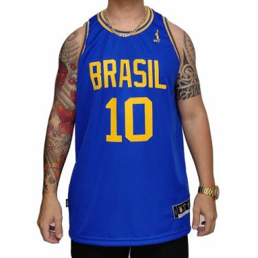 Imagem de Regata Basquete Masculina M10 Classic Brasil, Royal, P