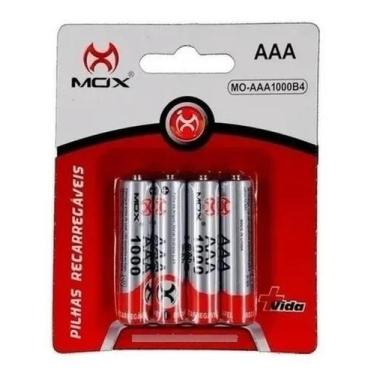 Imagem de Pilha Mox Recarregável 1000Mah C/4 Aaa