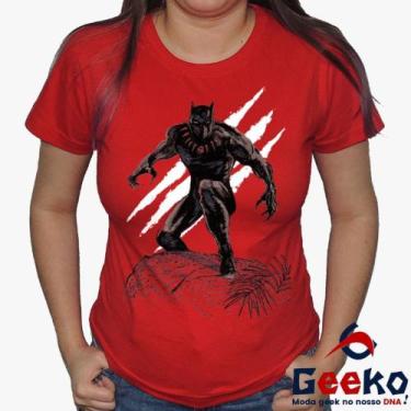 Imagem de Baby Look Pantera Negra 100% Algodão - Wakanda Forever - Black Panther