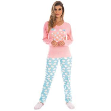 Imagem de Pijama feminino de inverno PV especial Victory, GG, Salmão