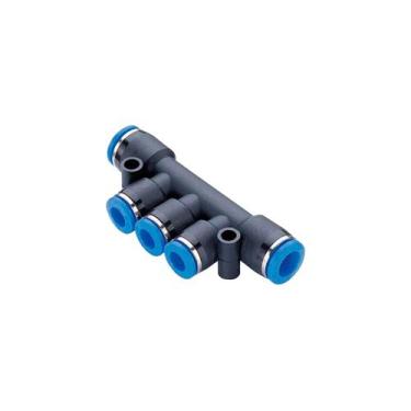 Imagem de Conexão Rápida Distribuidor Múltiplo 4 Saídas 8 Mm - Brasil Eletropneu