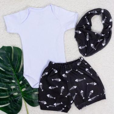 Imagem de Conjunto curto com bandana minimalista preto - Era Uma Vez, 6-9M