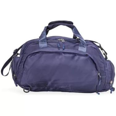 Imagem de Bolsa  Mochila  Fitness Academia Treino Tecido Liso - TR Bolsas, Azul