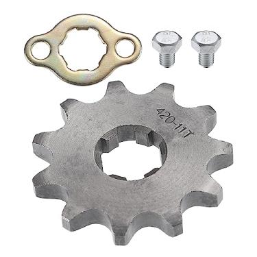 Imagem de X AUTOHAUX 1 conjunto 420 estilo 11 dentes 17 mm ID motocicleta dianteira motor roda dentada adequada para motocicleta 50cc 70cc 110cc 125cc Dirt Pit Bike Mini Bike ATV
