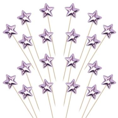 Imagem de 30 Pack Star Cupcake Topper Twinkle Twinkle Little Star Cupcake Picks Kids Birthday Wedding Engagement Baby Shower Cake Decorations Party Supplies Pink