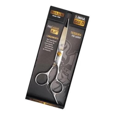 Imagem de Kit Tesoura Para Cabelo Pro Sekich Gold 6,5 Escolha a Sua, Laser