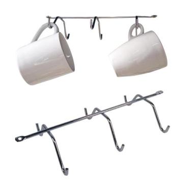 Imagem de Suporte Organizador Suspenso Parafusar 6 Xicaras 25cm - TMT SUPORTES, 