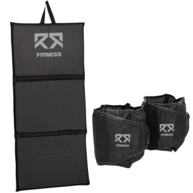 Imagem de Kit Par Caneleira De Peso Tornozeleira Profissional + Colchonete Dobrá