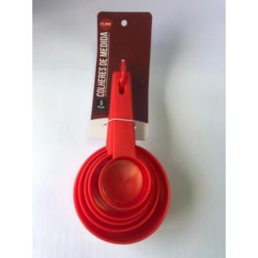 Imagem de Kit 5 Colheres de Medidas em Plastico Vermelho  Clink