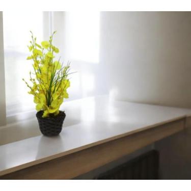 Imagem de Arranjo Flores Artificiais Galhos Orquídea Chuva de Ouro Amarela Vaso 