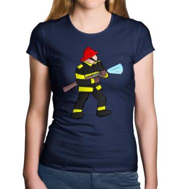 Imagem de Baby Look Algodão Bombeiro - Foca na Moda, Marinho, GG