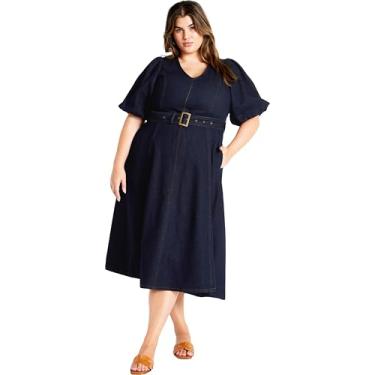 Imagem de City Chic Vestido feminino Citychic Plus Size Denim Delilah, Jeans escuro, 46