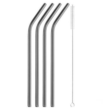 Imagem de Canudo de Inox com Escova + Embalagem de Transporte 4 peças - HM5510 -