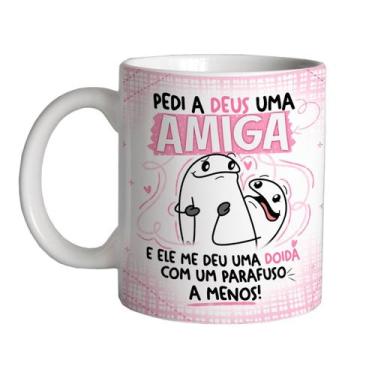Imagem de Caneca 325ml Flork Amigas Pedi a Deus uma amiga e ele - LARANJA E MIMO