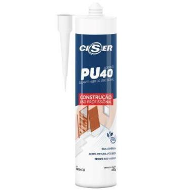Imagem de Silicone Adesivo Selante PU40 Ciser Profissional 400g, Branco