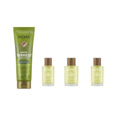 Imagem de Kit Defrizante Thermoliss 240ml 3 Ampolas de Óleo de Tratamento Argan 