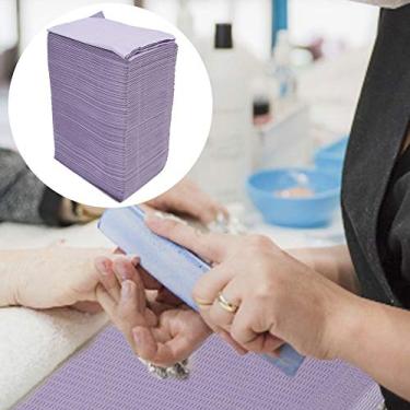 Imagem de 125 Peças Tapetes de Mesa Impermeáveis ​​para Arte Em Unhas, Material Não Tecido Macio e Absorvente, Higiênico e Conveniente para Uso Em Casa e Salão de Beleza, Roxo, 45,5 X 33 Cm