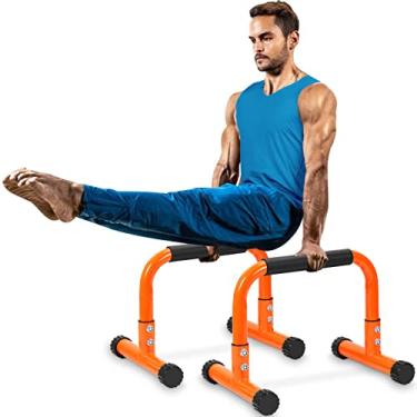 Imagem de TABEKE barra push up, barras paralelas de 12" de altura e barra de mergulho com alças de espuma de cobertura completa, sem equipamento de ginástica oscilante para parada de mão, l-sit, ginás