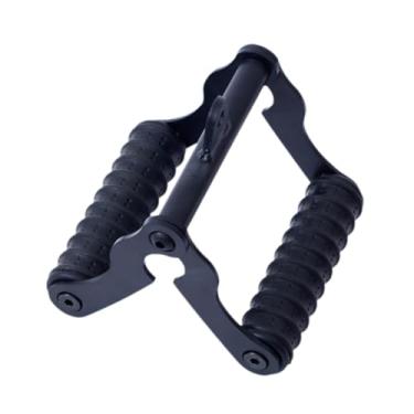 Imagem de oshhni Alça dupla D, alça para puxar para baixo LAT, acessórios para puxar para baixo LAT, acessório para remada, alça para barra em V para treinamento, Preto