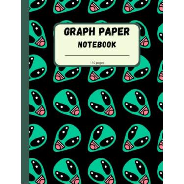 Imagem de Graph Paper Notebook: Aliens Grid Paper Composition Notebook Journal,Quad Ruled 5x5-110 PAGES 8.5 x 11 INCH,Writing Journal For School Maths and Science Students men women girl adult all ages..