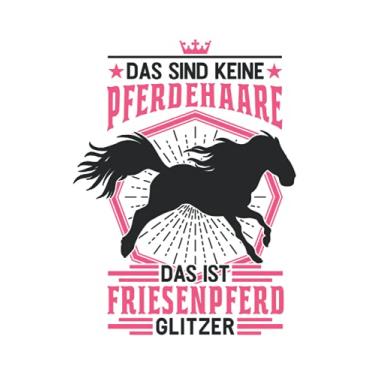 Imagem de Friesenpferd Notizbuch: Friesenpferd Glitzer Friese Pferdehaare / 6x9 Zoll / 120 karierte Seiten Seiten