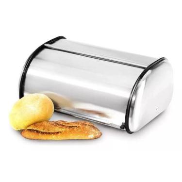 Imagem de Porta Pão Bolo com Tampa Basculante Grande em Aço Inox KeHome