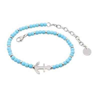 Imagem de Mulheres Barco âNcora Pulseira Turquesa Pulseira De Contas Bali Resort Estilo Oceano Tropical Praia Conjunto De JóIas Para Senhoras Meninas Pulseira (Turquesa)