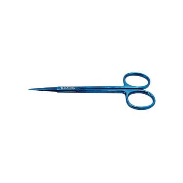 Imagem de Tesoura Iris Plasma com Videa  12cm  Reta  Social Instrumentos , Azul