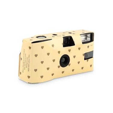 Imagem de Weddingstar Câmera descartável com flash – câmera de filme de 35 mm de uso único para lembrancinhas de casamento ou festa – corações dourados (pacote com 10)