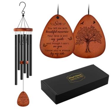 Imagem de Buioata Presentes Memoriais Para A Perda Do Filho, Sinos De Vento Memoriais De 25'', Presentes De Simpatia Pela Perda Do Filho, Decoração Para Casa E Jardim Ao Ar Livre, Tons Melódicos Suaves Com Op