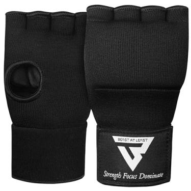 Imagem de Luvas internas de boxe de gel para homens e mulheres, alças de pulso rápidas de 76 cm de comprimento, envoltórios de boxe acolchoados elásticos para Muay Thai, MMA, Kickboxing, artes marciais (preto,