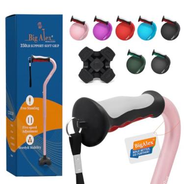 Imagem de BigAlex Bengala Dobrável Para Homens E Mulheres, Bastão De Estabilidade Ajustável Para Mobilidade, Resistente, Dobrável, Leve, Auxílio De Viagem Portátil Com Alça Confortável Para Idosos E Adultos