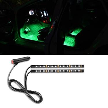 Imagem de Piburth Fita de LED para carro, 24 luzes LED RGB para ambientes interiores sob o painel, luz noturna ambiente de 12 V, lâmpada decorativa interior automotiva, acessórios universais para carros (verde,