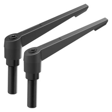 Imagem de Skweawert 2 Pegas de alavanca de fixação, rosca macho M8 x 40 mm, parafuso giratório de liberação rápida ajustável, botões de parafuso para máquinas de torno, preto